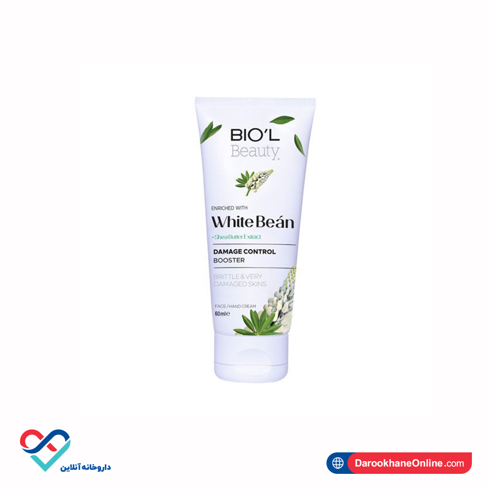 biol hand cream 2.jpg کرم دست و صورت بیول حاوی عصاره لوبیا سفید 60 میل - Image 1